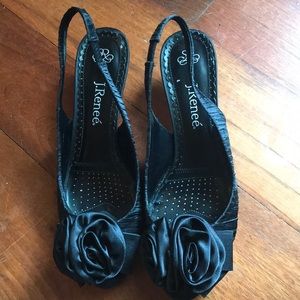 J Renee, Accent, 9.5, pleated satin